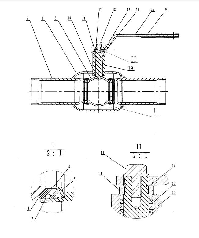 全焊接球閥結(jié)構(gòu)圖